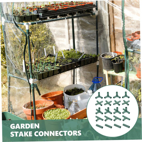 20 Piece Durable Gardening Frame Connectors Tubes Joints for Greenhouse Flexible Support Brackets for Plant Growth Heavy Duty Reinforcement for Polytunnel and Outdoor Use
