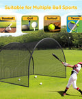 Compact Backyard Batting Cage For Baseball And Softball Practice Portable Net With Sturdy Frame And Carry Bag 13 X 10 X 8 Ft