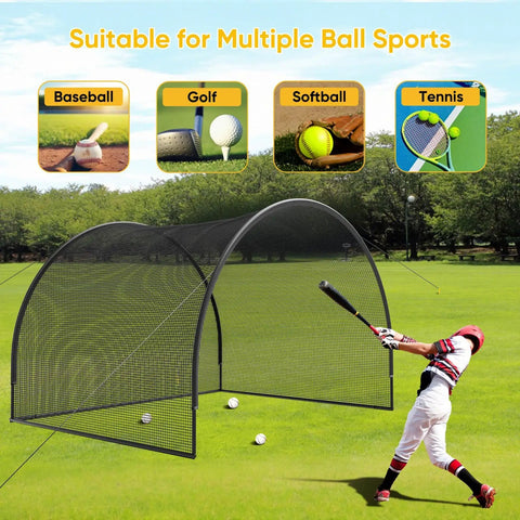 Compact Backyard Batting Cage For Baseball And Softball Practice Portable Net With Sturdy Frame And Carry Bag 13 X 10 X 8 Ft