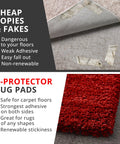 Comparison of weak adhesive on cheap copies vs strong adhesive on X-Protector Rug Pads in Ultra Thin Rug Tape For Carpets 12 Pcs Set.