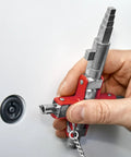 Universal Construction Control Cabinet Key with Plug In Magnetic Support being used on an electrical lock, showing die-cast zinc build
