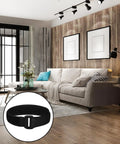 20 Pcs Heavy Duty Nylon Sectional Connectors for modular couch stability, featuring a black strap in a modern living room setting.