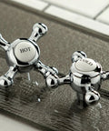 Hot and cold metal cross handles for Vintage Retro Widespread Lavatory Faucet With Metal Cross Handle In Polished Chrome 8 To 16 Inch Adjustable Center Deck Mounted 3 Hole Installation Solid Brass Drip Free Ceramic Disc One Half IPS One Point Two GPM At Sixty PSI.