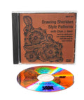 DVD case and disc for Drawing Sheridan Style Patterns by Chan J. Geer, featuring floral leather design tutorials.