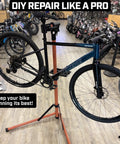 Beefed Up Heavy Duty Bike Repair Stand With Storage Bag Adjustable Height Up To 30 Inches 360 Degree Rotating Clamp on bike