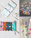 Colorful earbud holders, toothbrush wraps, and keychains using 360 Sets Size 20 T5 Round Star Heart Plastic Resin Snaps Poppers Closures.