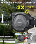 Heavy Duty Retractable Garden Hose Reel With Wall Mount 110 Feet Half Inch Hose Three Quarter Inch Brass Fittings Ten Pattern Nozzle Any Length Lock Slow Auto Retraction 180 Degree Swivel Tangle Free Design UV Resistant mounted outdoors