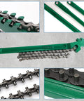 Close-up of a Heavy Duty Chain Wrench Set 3 Piece Adjustable Oil Filter Chain Wrenches 9 Inch, 12 Inch, and 16 Inch.