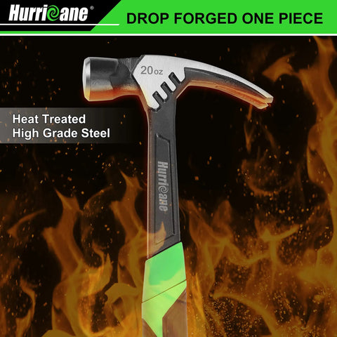 16 Oz Claw Hammer With Magnetic Nail Holder For Easy Start Straight Rip Claw Heavy Duty One Piece Forged Construction Ergonomic Non Slip Handle