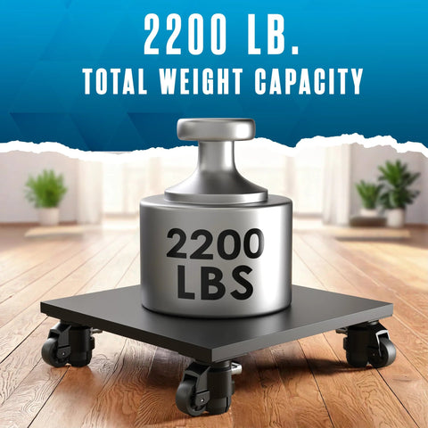 Leveling Casters With Retractable Feet For Stable Mobility On Tables, Machines And Furniture supporting 2200 lb weight