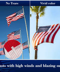 Outdoor 3x5 US Flag Built Tough For Windy Weather Anti Tear Heavy Duty Polyester Waterproof And Fade Resistant Patriot Flag