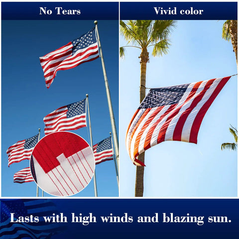 Outdoor 3x5 US Flag Built Tough For Windy Weather Anti Tear Heavy Duty Polyester Waterproof And Fade Resistant Patriot Flag