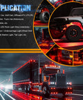Collage of vehicles with 3.8 Inch LED Rock Lights With Strobe And Steady Modes Waterproof Underbody Kit illuminated on accessories