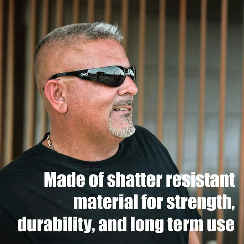 Tough As Nails Safety Glasses With Super Dark Lenses ANSI Z87 1 Certified Heavy Duty Polycarbonate Frames Uv400 Sun Glare Crusher Built For Long Haul Rides And Bright Outdoor Jobs Pack Of 50