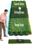 Tri Turf Golf Hitting Mat With Thick EVA Foam Base And Tri Turf Tiles For Indoor Outdoor Backyard Practice Perfect For Home Golf Simulators And Avid Golfers Gift with course, driving, and rough grass sections