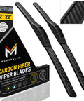 Hella Tough Silicone Windshield Wiper Blades Two Pack Front Driver And Passenger with carbon fiber design and 22" size.