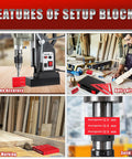 Features of the Pro Grade Precision Aluminum Setup Blocks Height Gauge Set, 15 Piece including laser marking and anti-corrosion.