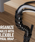 Under Desk Cable Management Kit With Tray, Spiral Wrap, Cable Band And Clips, Simple Install, Clutter Free, Keeps Wires Neat