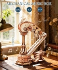 3D Wooden Puzzle Harp Music Box With Mechanical Movement Building Kit Dope Gears That Pluck Strings To Play Ave Maria, 11.22 in