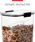 Clear 32oz Cereal Storage Container with Airtight Seal, Shatterproof Tritan, BPA Free, showing latch lid filled with beans