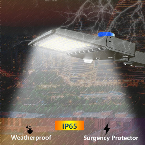 200W LED Parking Lot Light With Photocell And Adjustable Arm Mount, 28,000 Lumens, IP65, Outdoor Shoebox Lighting, AC100-277V
