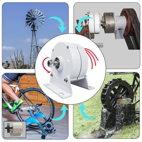 Gearless Permanent Magnet Generator 15000W Ultra Quiet Low Speed AC Alternator For Wind And Water Turbines, 12V To 220V displayed in various applications