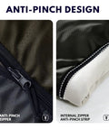 Close-up of XXL Winter Sleeping Bag For Adults And Kids, 4 Season Cold Weather Camping Gear with anti-pinch zipper design.