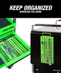 Pro Magnetic Socket Tray With Customizable Ratchet Organizer And Adjustable Drive Studs in toolbox and on cart