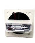 CH70 Series Heavy Duty Warning Horn And Chime Beacon Featuring Snap Tough White Housing, showing internal components on a white panel.
