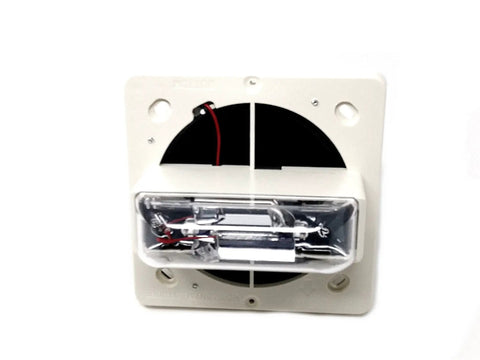 CH70 Series Heavy Duty Warning Horn And Chime Beacon Featuring Snap Tough White Housing, showing internal components on a white panel.