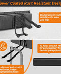 Heavy Duty 48 Inch Wall Mount Garden Tool Organizer Rack With Six Hooks, durable carbon steel with rust-resistant coating