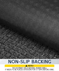 Close-up of all weather front door mat indoor outdoor 72 inch by 36 inch non slip rubber backing welcome floor mat texture and backing.