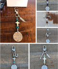 Saddle And Bridle Charm Clip Made From Premium Leather Strings With Clip Bless This Horse And Rider Keep Them Safe displayed