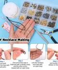 All In One Jewelry Making Kit With Pliers, Findings, Beading String And Copper Wire, 1468Pcs For Repair, Creating And Beading