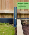 Heavy Duty Fence Post Repair Stakes Kit No Nonsense Solid One Eighth Inch Thickened Carbon Steel One Piece Ground Anchor fixed to a fence
