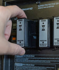 Hand installing IG120RSM10K Replacement Module For Smart Guard Whole Home Surge Protector With Quick No Wiring Install and LED Status Indicators