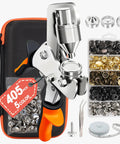Canvas Snap Kit With 405 Pcs Boat Cover Snaps, 15mm Marine Stainless Fasteners, Snap Tool Pliers, 5 Colors, Pro Grade, Easy One Hand Press