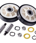 Dryer Drum Roller Kit 12001541 303373K Replacement For Maytag Crosley JennAir Dryers with axles, washers, nuts, clips