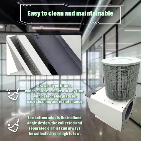 Industrial Oil Mist Collector For CNC Machines With High Capacity Filtration And Soot Purifier, drawer-type filters