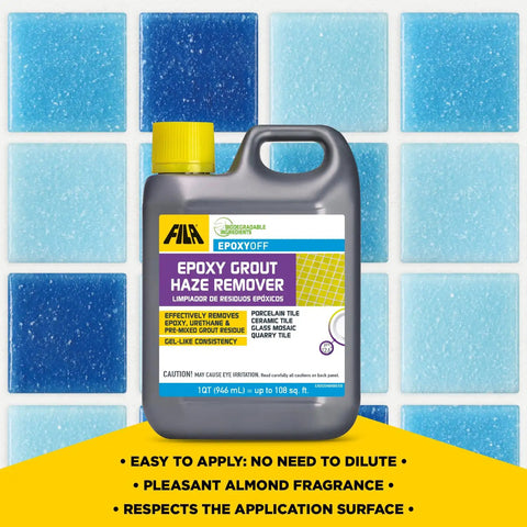 Epoxy Grout Haze Remover For Vertical Surfaces And Nonabsorbent Tiles Removes Epoxy, Urethane And Pre Mixed Grout Haze in quart bottle