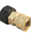 M22 Female To Three Eighths Inch Quick Connect Adapter Brass Fitting for Pressure Washer Hose Gun and Pump Converts Thread On To Quick Release 5000 PSI Max 300F