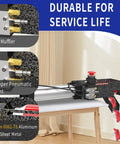 Beast Mode Pneumatic Can Crusher For 12oz To 16oz Cans, Wall Mounted Aluminum Smasher for recycling, showing material details.