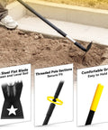 Mn steel blade of Stand Up Weed Puller With 68 Inch Long Handle, 2 In 1 Weed Rake And Garden Hoe Combo loosening soil.