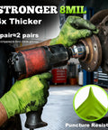 TitanFlex green nitrile gloves, 8-mil, large; box of 100, puncture resistant.