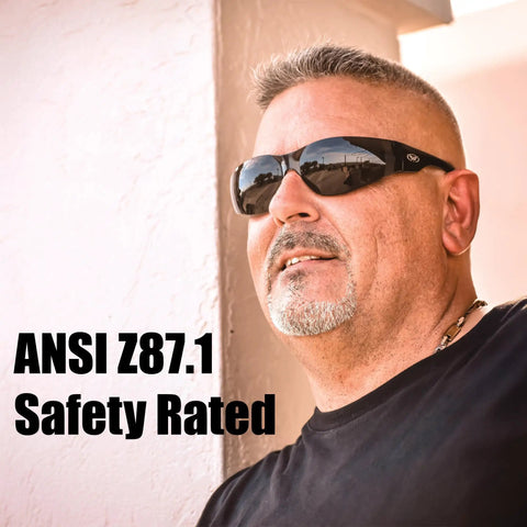 Tough As Nails Safety Glasses With Super Dark Lenses ANSI Z87 1 Certified Heavy Duty Polycarbonate Frames Uv400 Sun Glare Crusher Built For Long Haul Rides And Bright Outdoor Jobs Pack Of 50