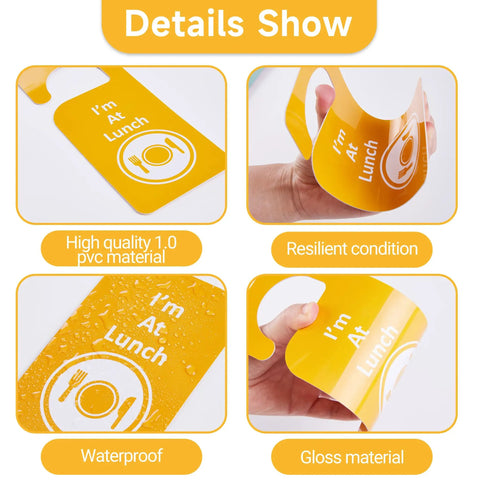 Six Pack Do Not Disturb Door Hanger Signs Double Sided In A Meeting Please Knock Out Of Office Made Of PVC Door Tags Waterproof