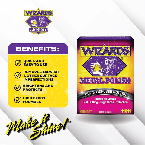Wizards Metal Polish box for silver, brass, stainless and aluminum metals, 3 oz