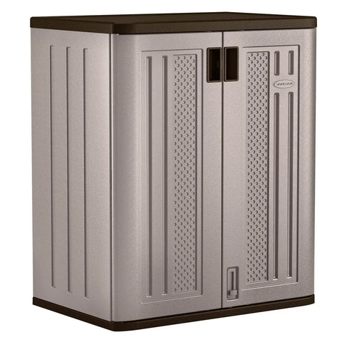 36-Inch Resin Base Garage Storage Cabinet In Platinum, Garage-Ready Build With Double Wall Construction, Rust And Dent Resistant
