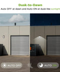 40W LED Wall Pack Light With Dusk To Dawn Photocell Outdoor Wall Mount 4400 Lumen 4000K on building wall day and night view