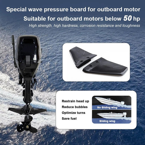 Hydrofoil Stabilizer Kit For Outboard And Stern Drive Boats Fits 4 To 50 HP Reduces Drag And Cavitation Improves Steering